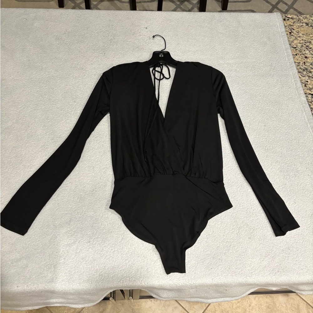 BCBGeneration Black Long Sleeve Bodysuit